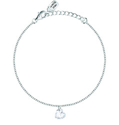 Tenero bracciale in argento con cuore trasparente Silver LPS05AWV54