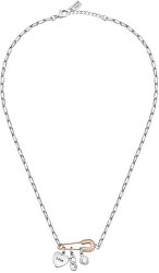 Moderní ocelový náhrdelník s přívěsky Love LPS10ASD01