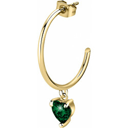Single Ohrringe mit grünem Herz LPS02AQM32