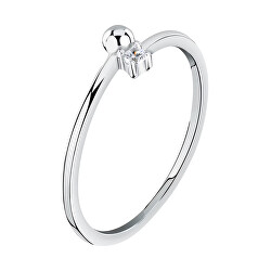 Minimalistický strieborný prsteň so zirkónom Silver LPS03AWV070
