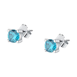 Silber Ohrringe mit hellblauen Zirkonen Silver LPS01AWV14