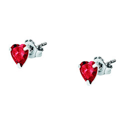 Orecchini a cuore in argento con zirconi rossi Silver LPS01AWV26