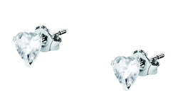 Orecchini a cuore in argento con zirconi chiari Silver LPS01AWV27