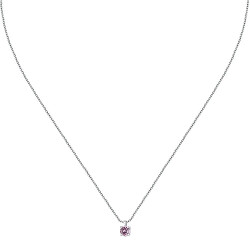 Strieborný náhrdelník s ružovým zirkónom Silver LPS10AWV10
