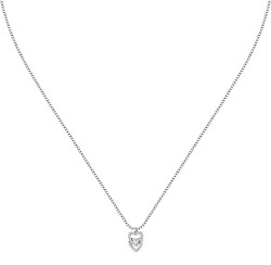 Silberne Halskette Doppelherz mit Zirkonias Silver LPS10AWV01