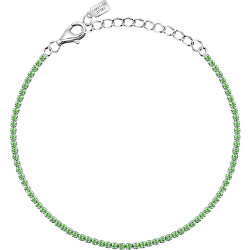 Strieborný tenisový náramok so zelenými zirkónmi Silver LPS05AWV36