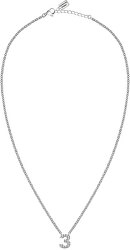 Třpytivý náhrdelník "3" s krystaly LPS10AQK03