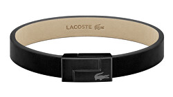 Černý kožený náramek Lacoste Traveller 2040073
