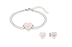 Anmutiges Stahlschmuckset für Damen (Armband, Ohrringe) 2070031