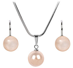 Charmantes Set von Halskette und Ohrringen Peach