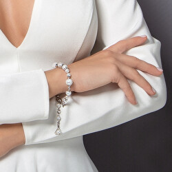 Elegantní náramek White Princess s perlami Lampglas s ryzím stříbrem BV3