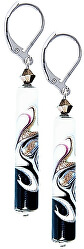 Elegantné náušnice Black & White s unikátnou perlou Lampglas EPR11