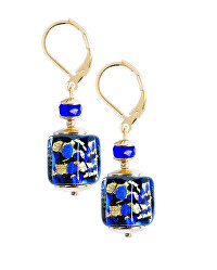 Elegantní náušnice Deep Blue s 24karátovým zlatem v perlách Lampglas ECU50
