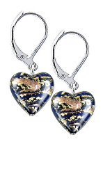 Cercei magici Egyptian Heart cu aur de 24 carate în perle Lampglas ELH26