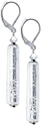 Kristály fülbevaló Ice Queen ezüsttel ellátott Lampglas EPR3 gyönggyel