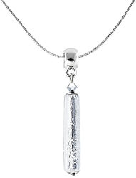 Kristall Halskette Ice mit reinem Silber in Perle Lampglas NPR3