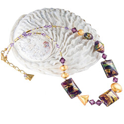 Luxusní náhrdelník My Art s 24karátovým zlatem v perlách Lampglas NRO13
