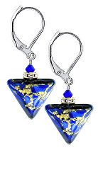 Magické náušnice Evening Date Triangle s 24karátovým zlatem v perlách Lampglas ETA5