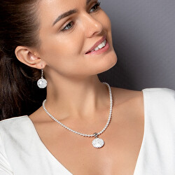 Nežný náhrdelník White Princess s rýdzim striebrom v perle Lampglas NV3