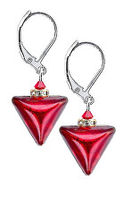 Csodálatos  fülbevaló  Red Triangle 24 karátos arannyal Lampglas ETA4 / S gyöngyökben