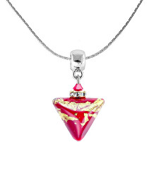 Colier pasional Passionate Story Triangle cu aur de 24 de carate în perla Lampglas NTA6