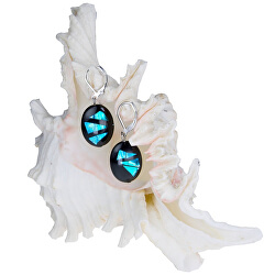 Výrazné náušnice Turquoise Shards z perál Lampglas s rýdzim striebrom EP12