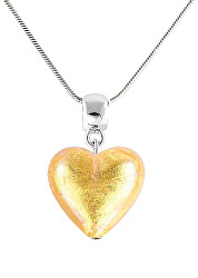 Zářivý náhrdelník Golden Heart s 24karátovým zlatem v perle Lampglas NLH24
