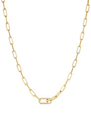 Elegantní pozlacený náhrdelník s krystaly Identity LJ1798