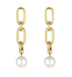 Fashiongoldene Ohrringe mit Perlen LJ1733