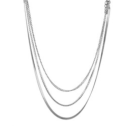 Modische dreifache Halskette aus Stahl Sparkly LJ1967