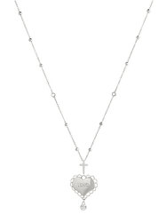 Stahl-Halskette mit Herzen und Kreuz LJ1447