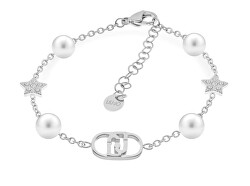 Bracciale in acciaio con cristalli e perle finte Fashion LJ2634