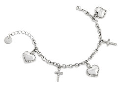 Stahl-Armband mit Herzen und Kreuz LJ1453