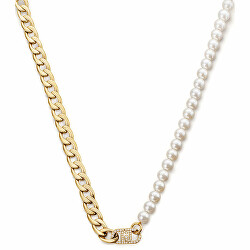 Originálny pozlátený náhrdelník s perlami Fashion LJ1990