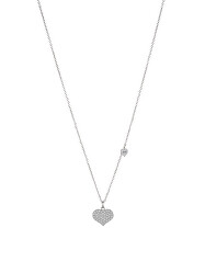 Pôvabný oceľový náhrdelník so srdiečkami Brilliant LJ1637