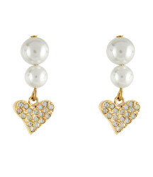 Romantische vergoldete Ohrringe mit Perlen LJ1694