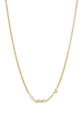 Romantický pozlacený náhrdelník s perličkami Icona LJ1692