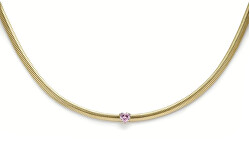 Romantický pozlátený náhrdelník so srdiečkom Choker LJ2237