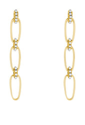 Stilvolle vergoldete Ohrringe mit Perlen Brilliant LJ1840