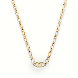Stylový pozlacený náhrdelník s logem Fashion LJ2201