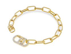 Bracciale massiccio placcato in oro con cristalli Fashion LJ2620