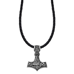 Designový černý kožený náhrdelník Dark Style LS2107-1/1