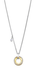 Elegantní ocelový bicolor náhrdelník se zirkony Woman Basic LS2176-1/2
