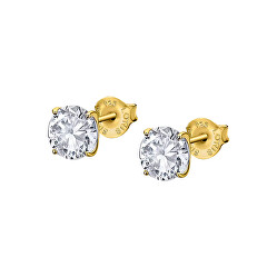 Elegantní pozlacené náušnice s čirými krystaly Swarovski LP2005-4/5