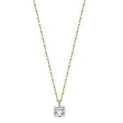 Elegantní pozlacený náhrdelník ze stříbra s čirými krystaly Swarovski LP2005-1/5 (řetízek, přívěsek)