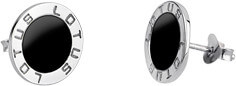 Elegáns ezüst fülbevalók fekete középpel  LP1299-4/4