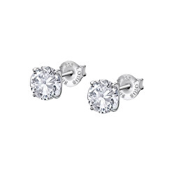 Elegantní stříbrné náušnice s čirými krystaly Swarovski LP2005-4/1