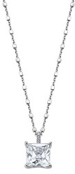Elegantní stříbrný náhrdelník s čirými krystaly Swarovski LP2003-1/1
