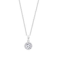 Elegantní stříbrný náhrdelník s čirými zirkony LP3104-1/1 (řetízek, přívěsek)