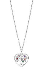 Bellissima collana Albero della vita in argento con zirconi colorati LP3199-1/1 (catena, pendente)